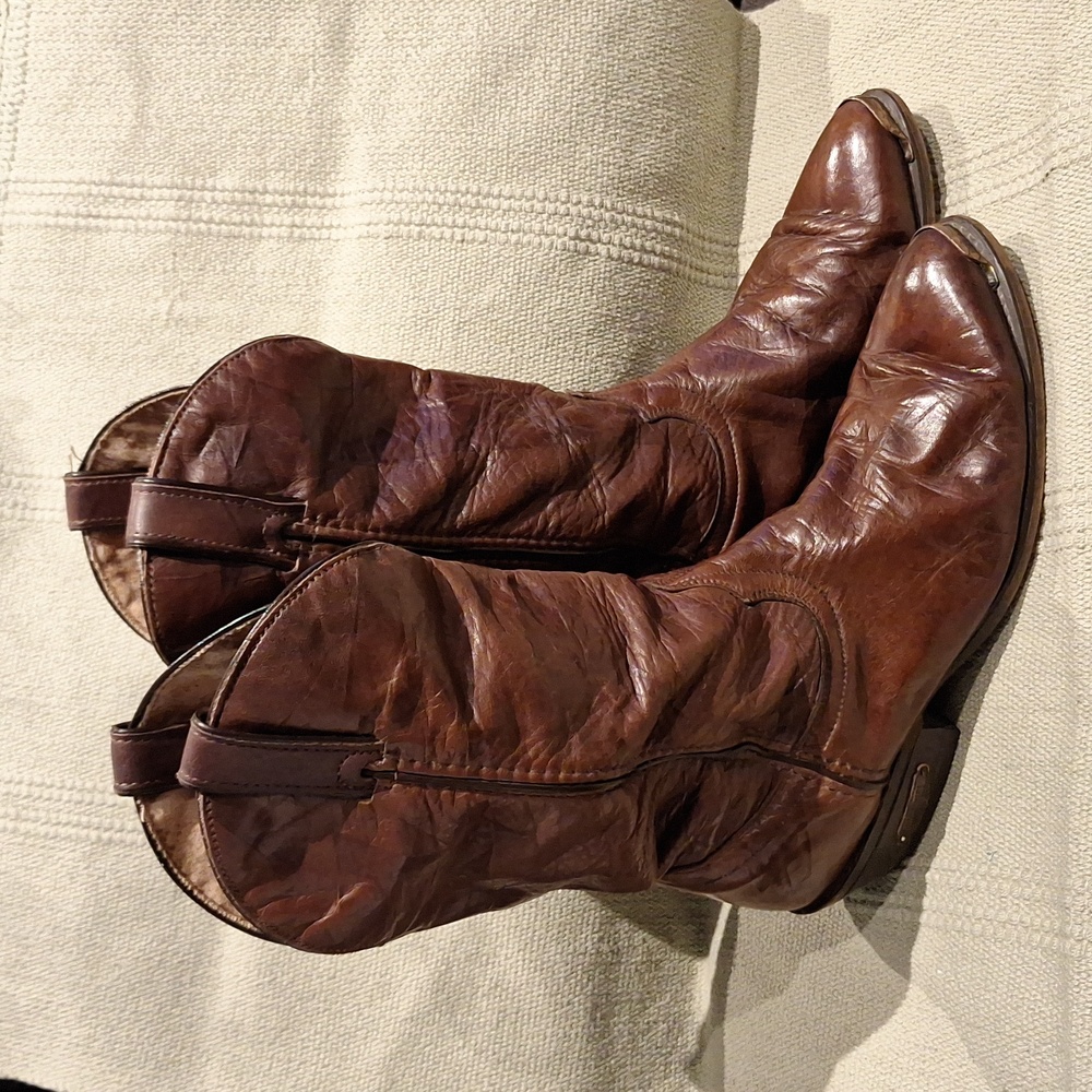 Vintage Code West cowboy Brown Leather boots